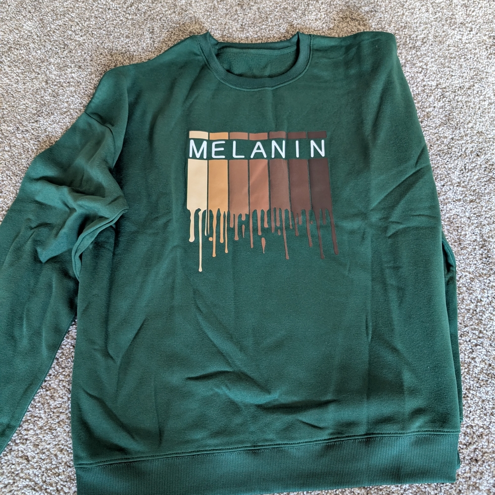New! Shein Green Melanin Graphic Women's Sweatshirt M
